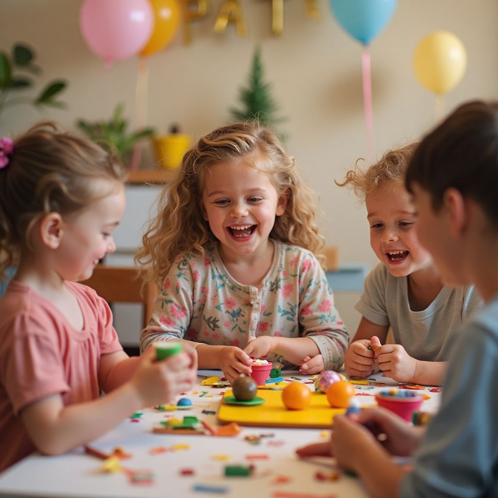 Children enjoying themed party activities and entertainment